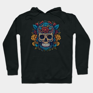 Mesmerizing Colorful Sugar Skull Art Hoodie